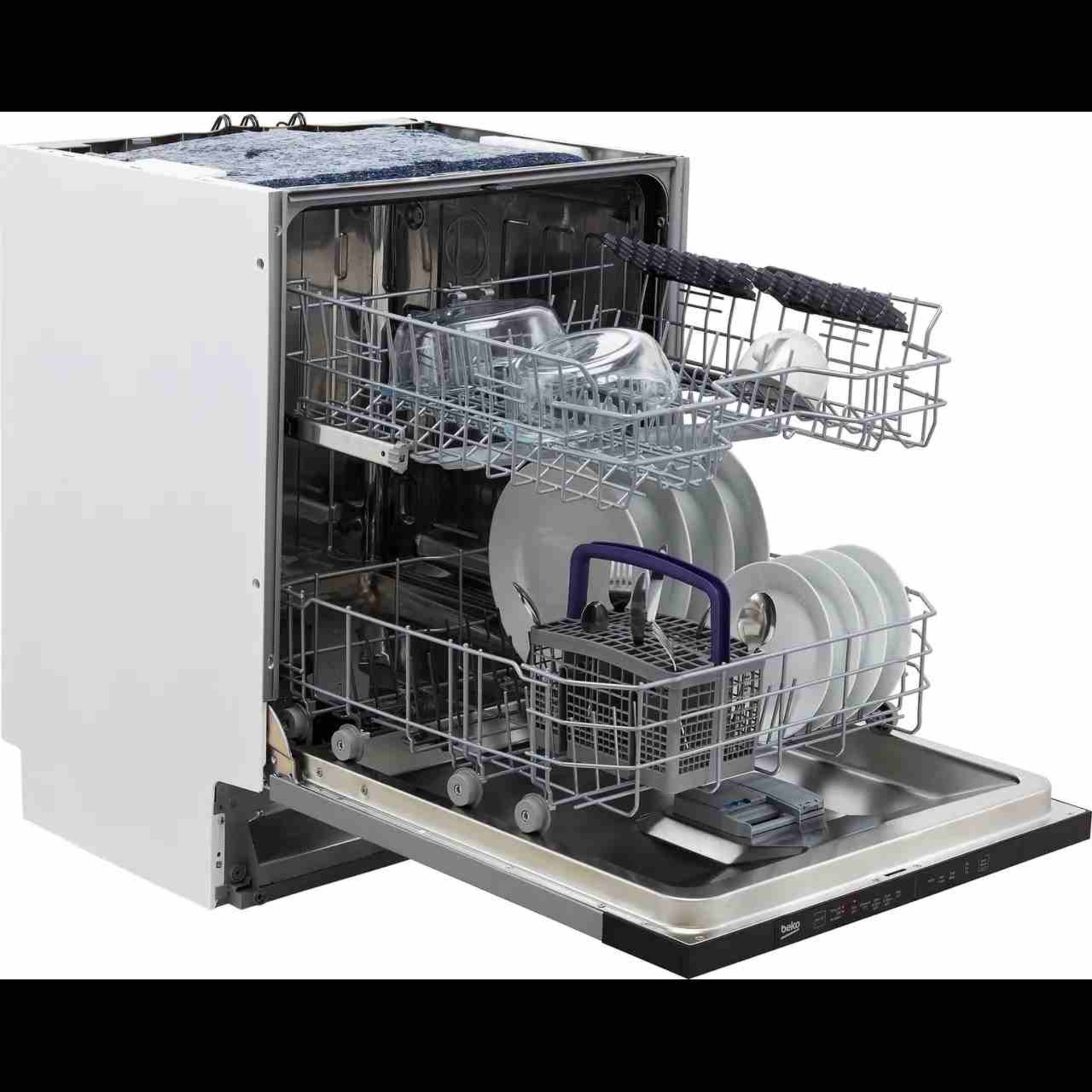 + VAT Grade B ISP £269 - Beko DIN15R20 Fully Intergrated Dishwasher - 13 Place Settings - 30 Minute - Image 3 of 3