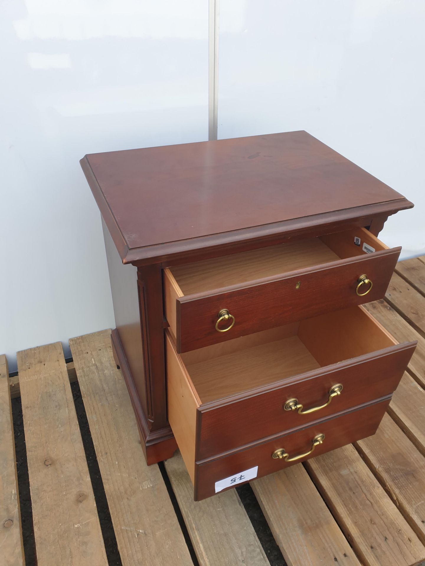 No VAT Cherrywood Two Drawer Cabinet - Image 2 of 2