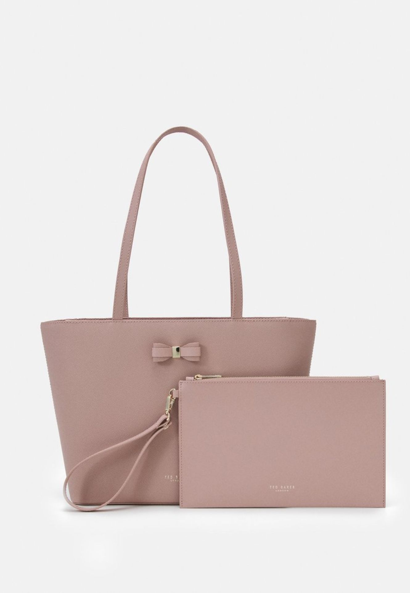 + VAT Brand New Ladies Leather Ted Baker Aveeda Dusky Pink Bow Handbag ISP £129 (Ted Baker)