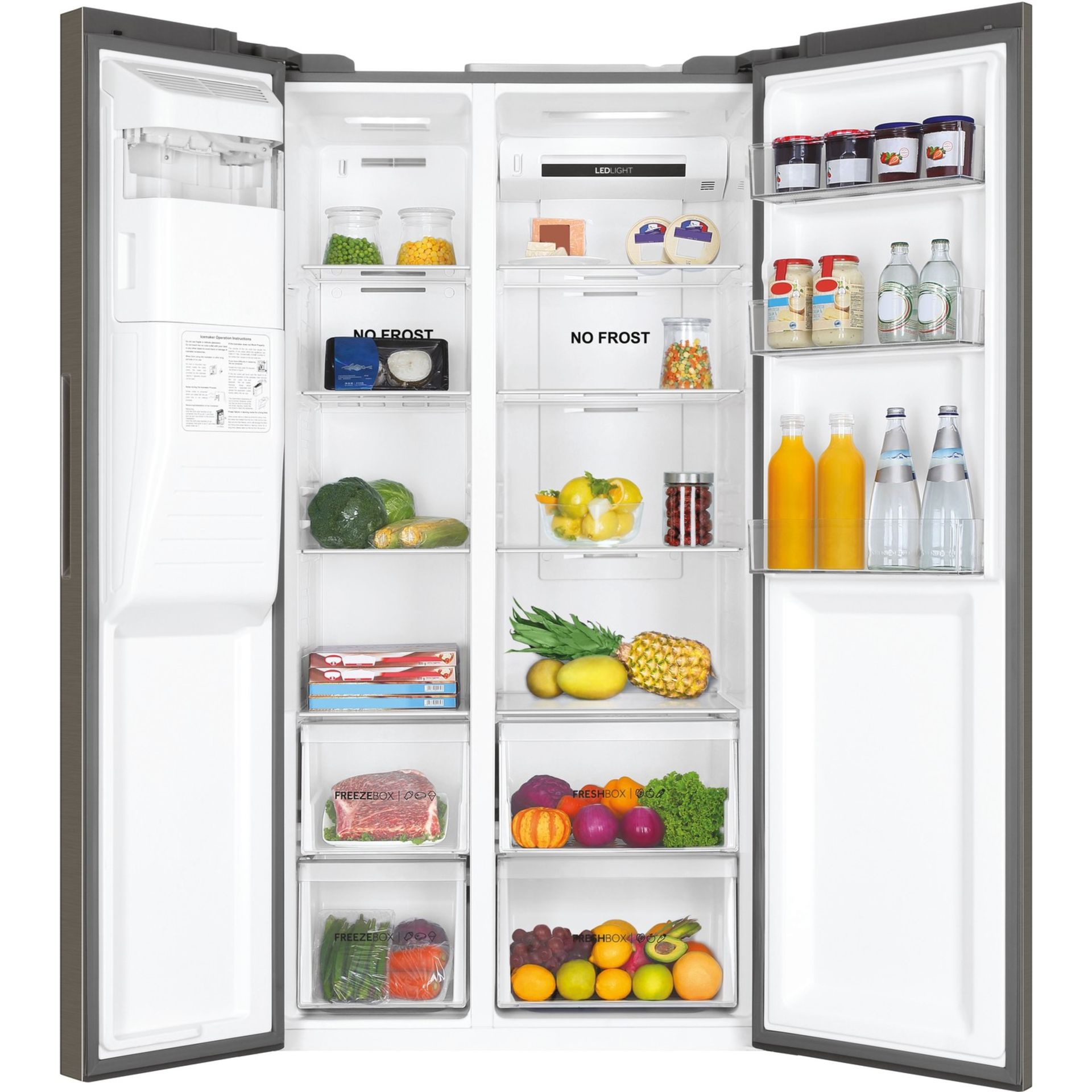 + VAT Grade B ISP £1159 - Haier HSR3918FIMP American Style Fridge Freezer - Fridge Capacity 337 - Image 2 of 3