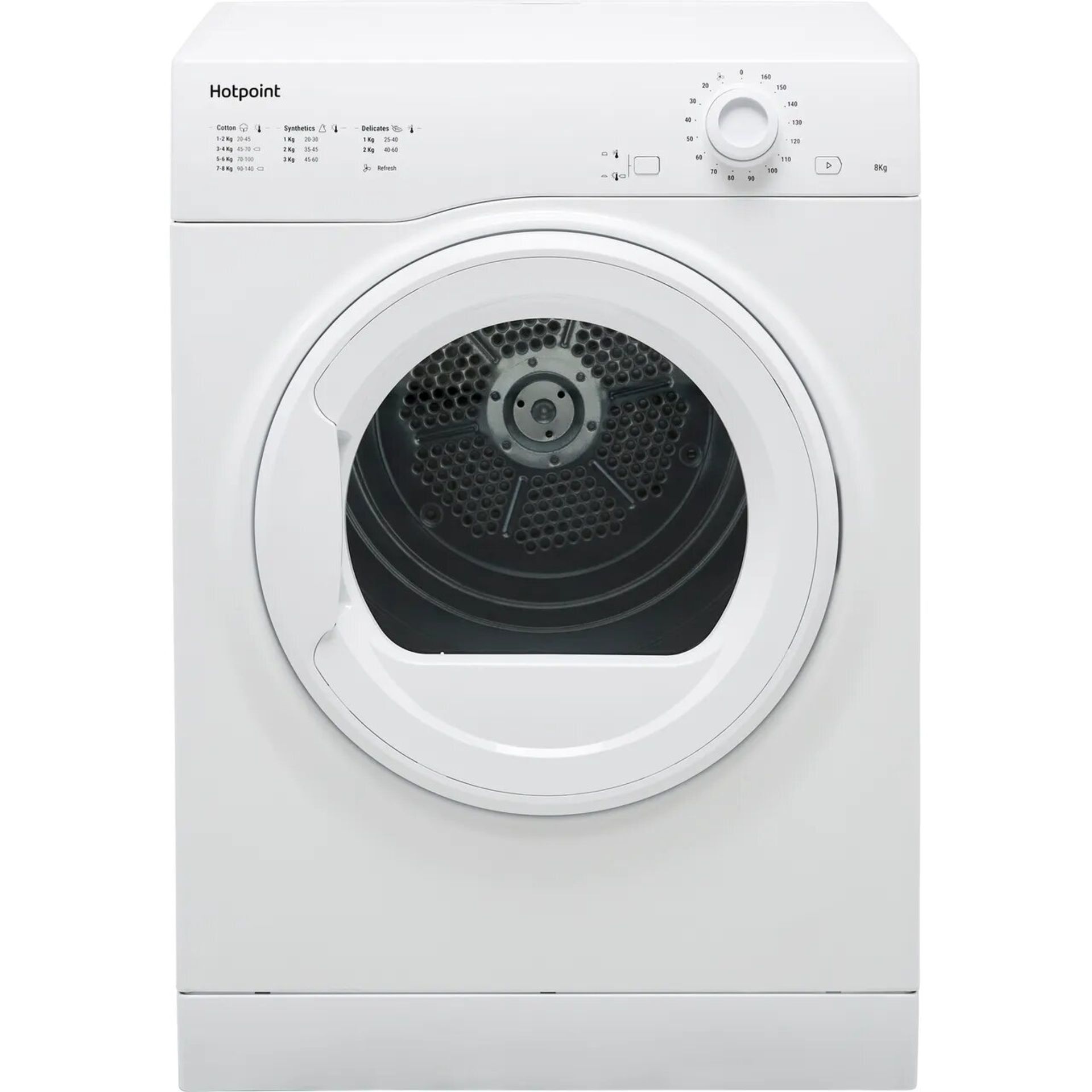 + VAT Grade B ISP £266 - Hotpoint H1D80WUK 8Kg Vented Tumble Dryer - Three Drying Programmes