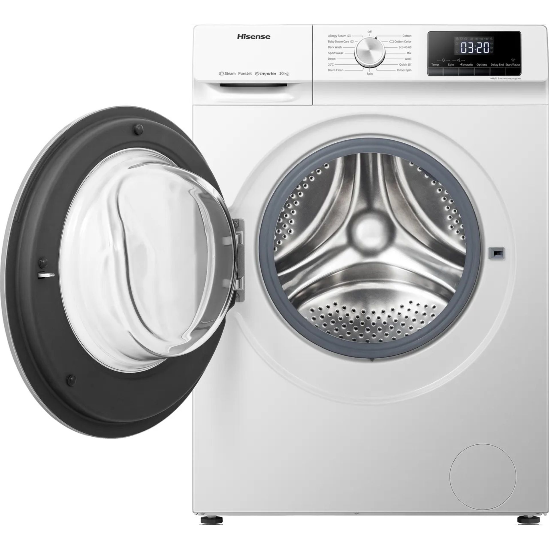 + VAT Grade B ISP £329 - Hisense WFQY1014EVJM 10Kg Washing Machine - 1400 RPM - 15 Minute Quick