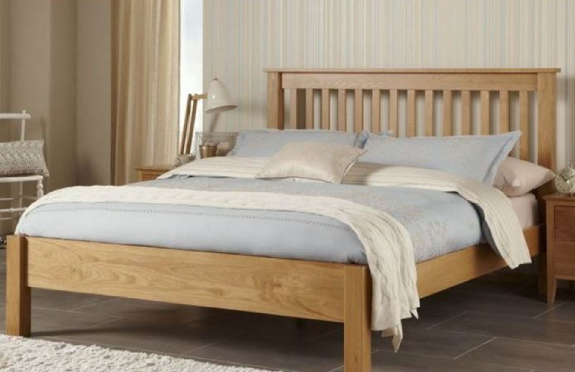 + VAT Brand New CS Designs "Windsor" Natural Oak Double Bed Frame - Brand New Stunning Quality -