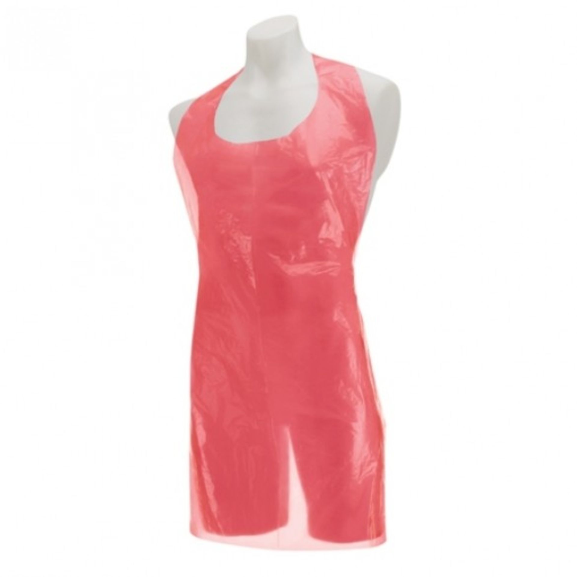 + VAT Grade A Lot of 1000 Red Disposable Polythene Aprons On A Roll 18 Microns