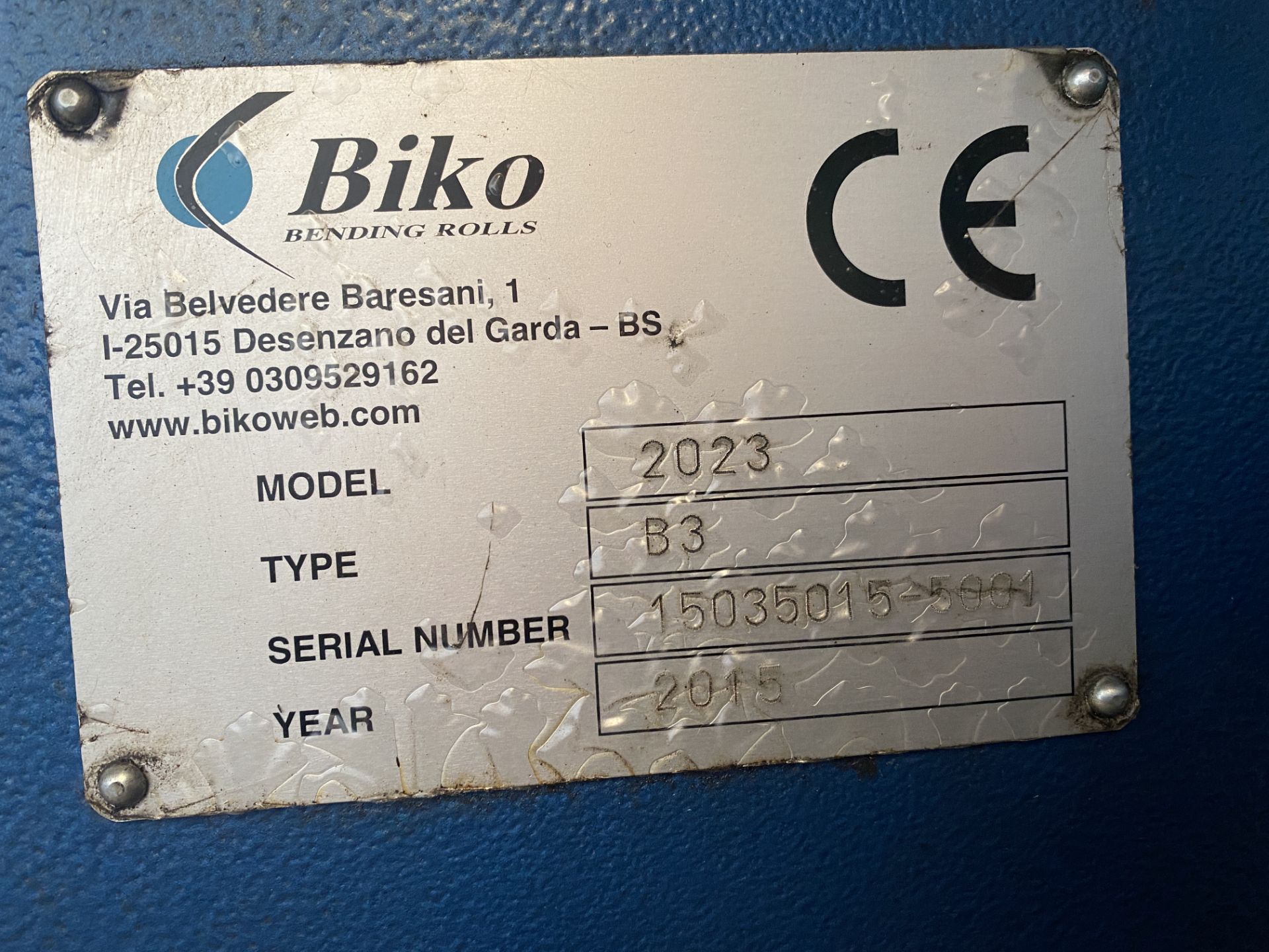 Biko model 2023 type B3 heavy duty hydraulic triple bending rolls, Serial No: 15035015 (2015) wih - Bild 10 aus 11