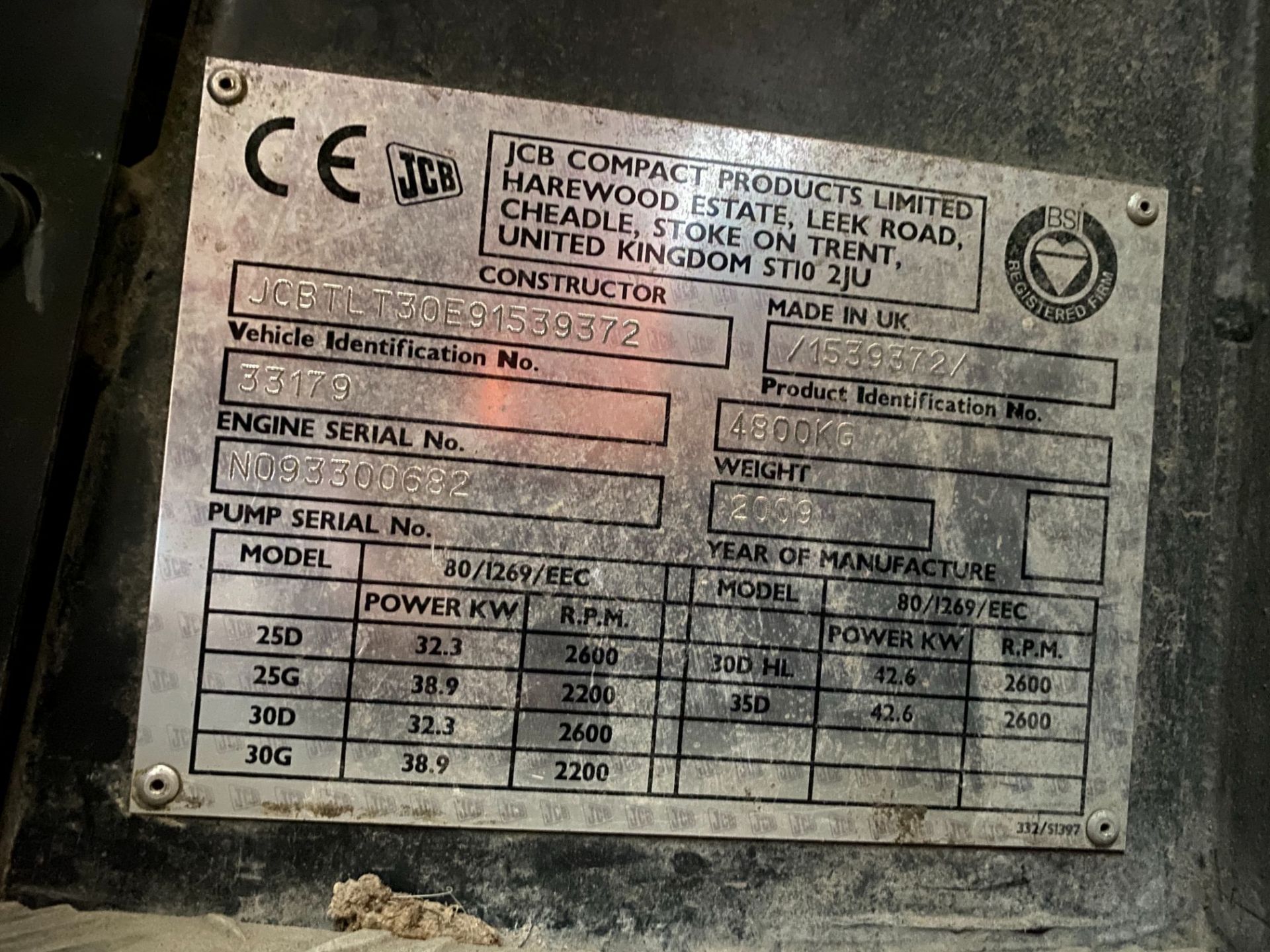 JCB Teletruk 30G 3000kg telescopic LPG forklift truck, serial no: JCBTLT30E915393372 - 2,758 - Image 8 of 16