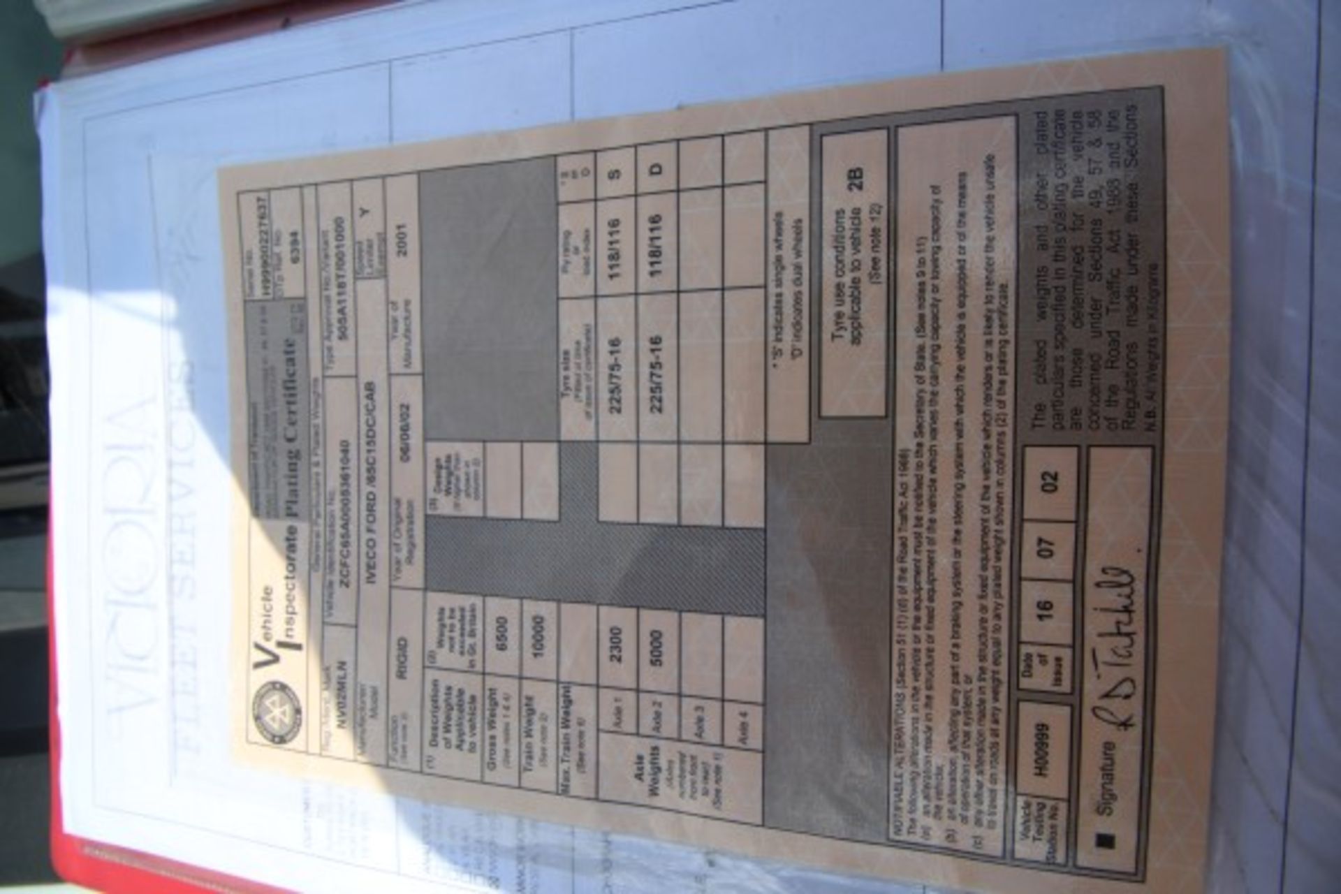 NV02 MLN. JUNE 2002, IVECO BREAKDOWN TRUCK, 6.5 TONNE GROSS VEHICLE WEIGHT, (10 TONNE GROSS TRAIN - Image 19 of 23