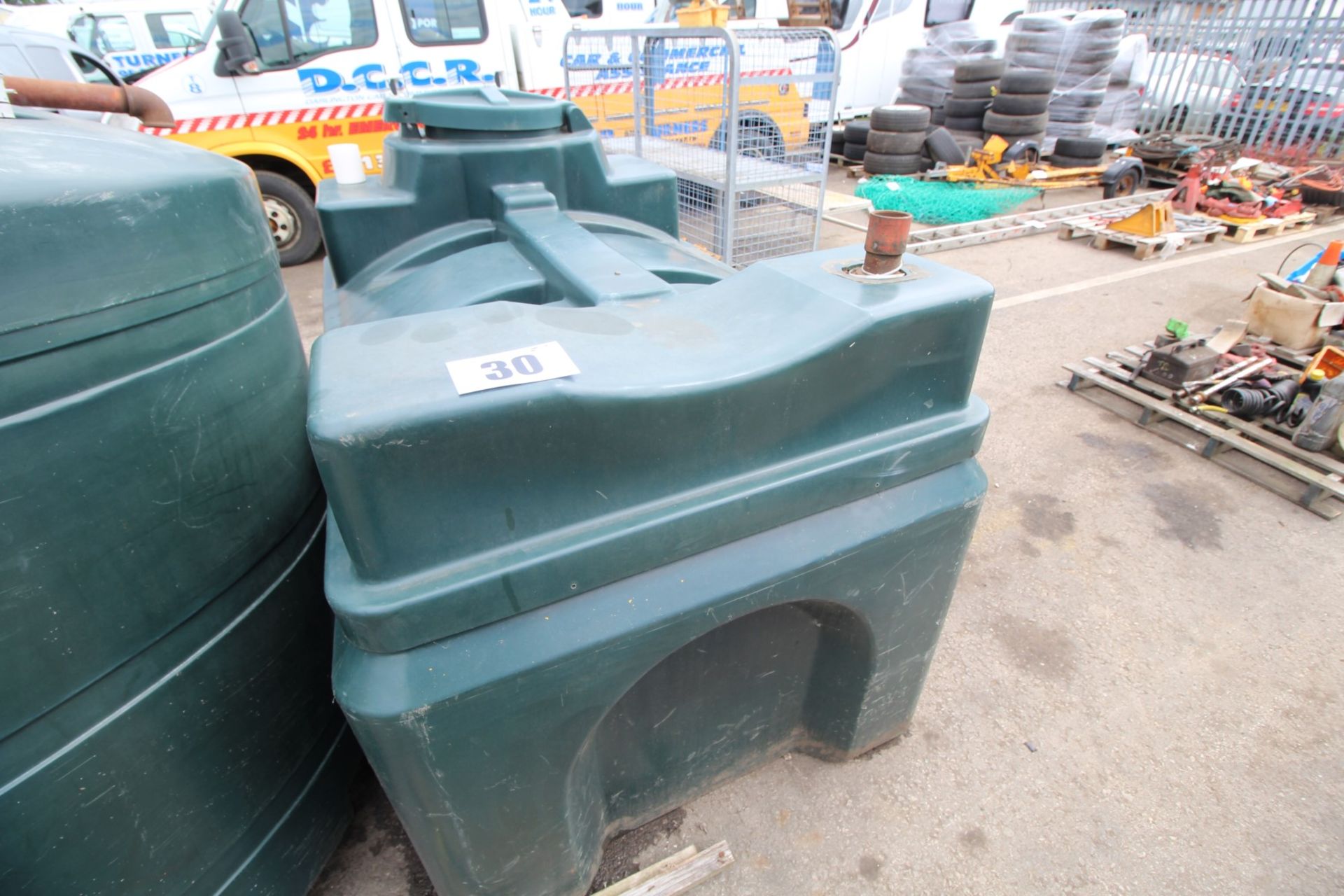 ATLAS BUNDED GREEN PLASTIC OIL TANK