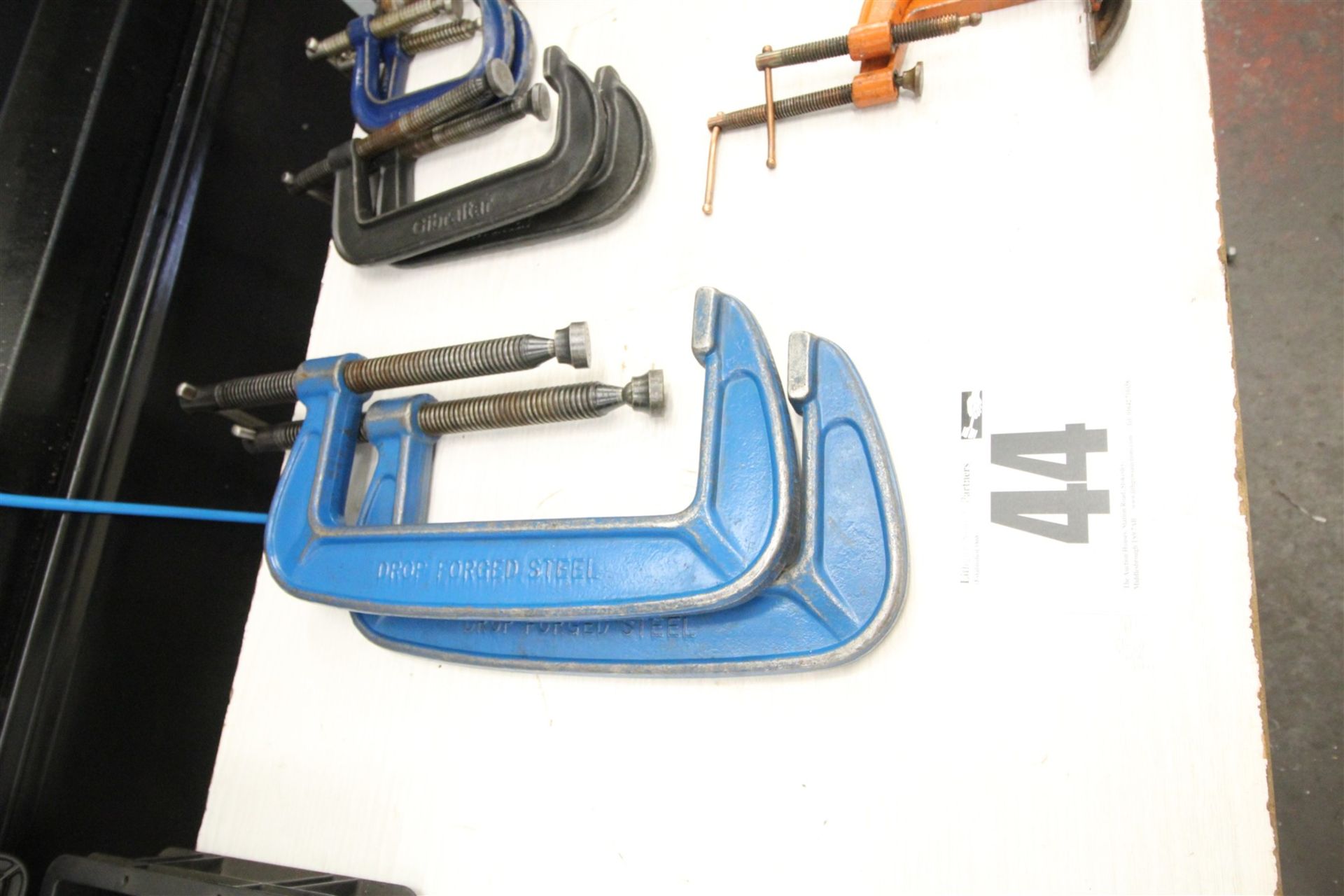 Pair of Blue, Heavy, 13" G-Clamps.