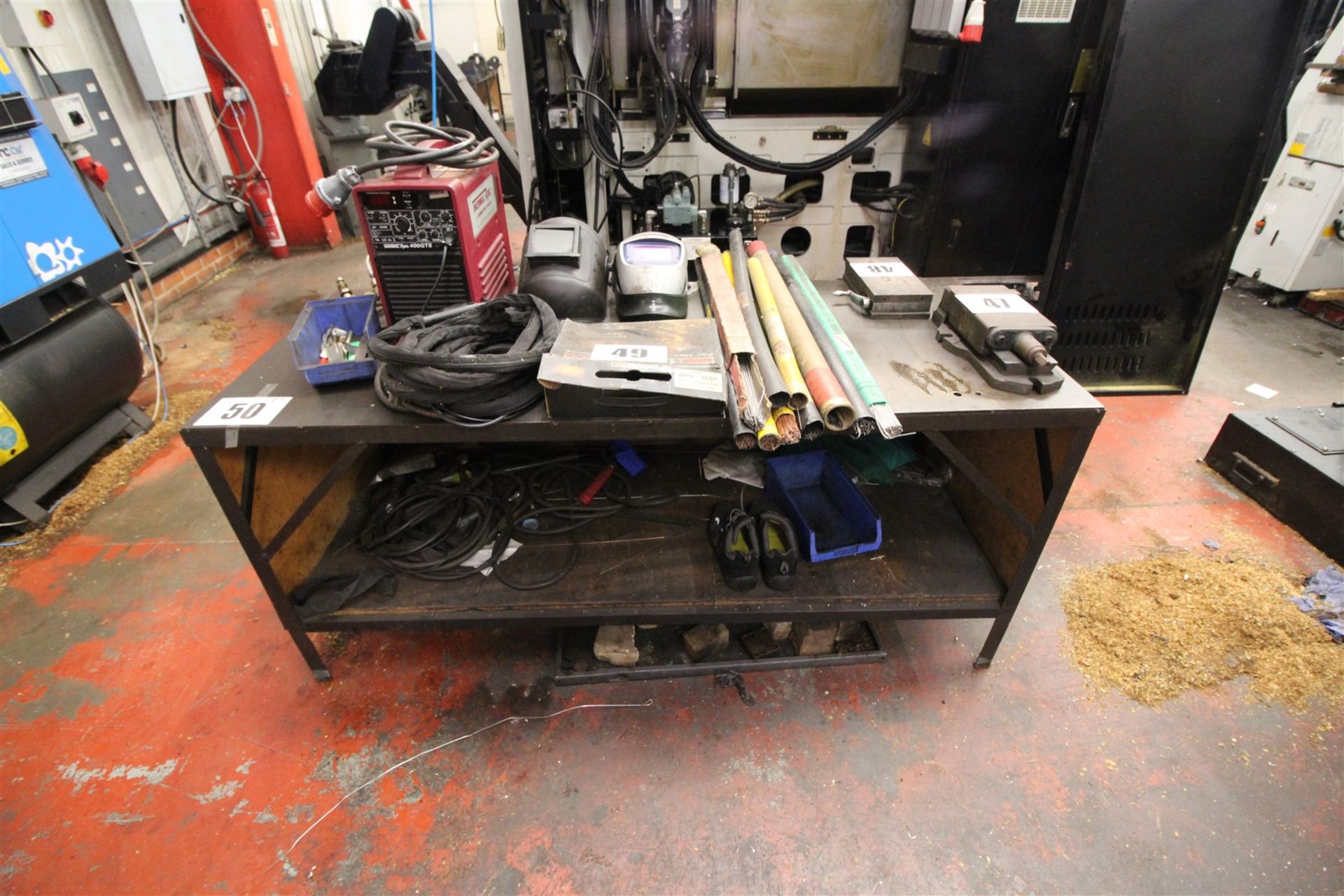 Metal Workbench Measuring 30" x 6'.