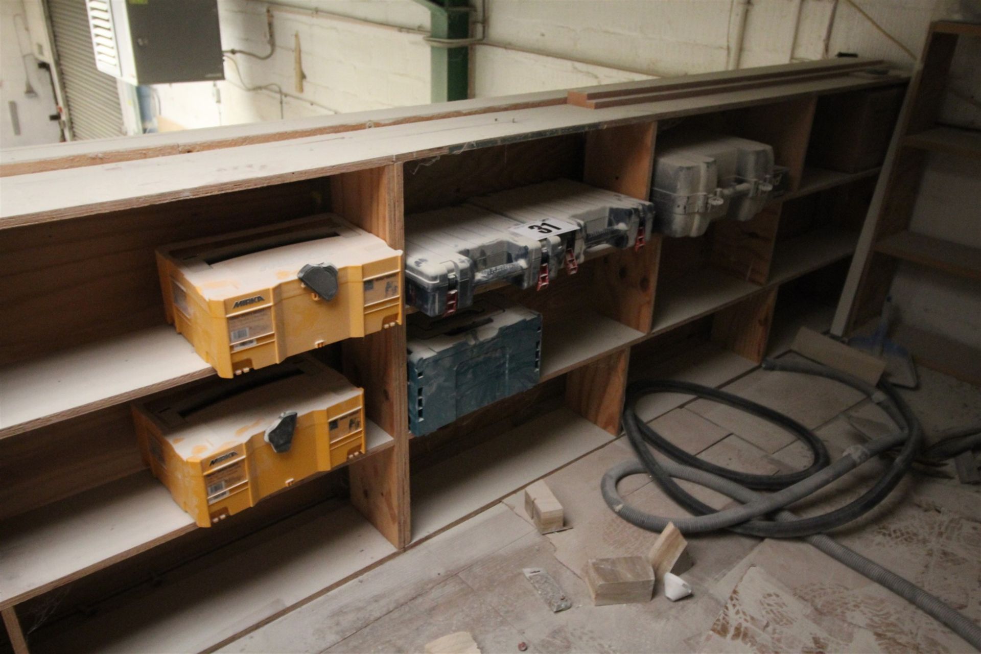 APPROXIMATELY 6 PLASTIC EMPTY POWER TOOL BOXES