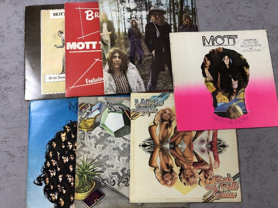 Vinyl: Seven Mott The Hoople LPs. All UK originals including pink island self-titled debut album,