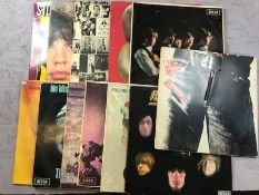 The Rolling Stones: 12 LPs including: "Aftermath" (UK mono orig LK 4786), "Let It Bleed" (UK mono