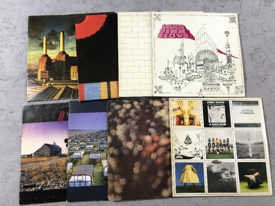 8 Pink Floyd albums to include Relics, The Wall, A Nice Pair (with W.R. Phang piucture to sleeve)