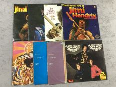 8 Jimi Hendrix LPs including: "Are You Experienced/Axis Bold As Love" (double LP), "Backtrack number
