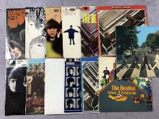 The Beatles: 13 LPs including: "Yellow Submarine" (UK orig Apple stereo PCS 7070), "Abbey Road", "