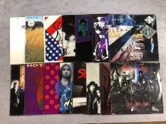 15 Hard rock/heavy metal LPs/12" including Motley Crue, Skid Row, Wolfsbane, White Lion, Cinderella,