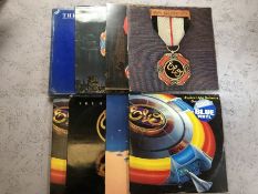 8 Electric Light Orchestra (ELO) LPs including: "Out of the Blue" (blue vinyl), "Time", "Greatest