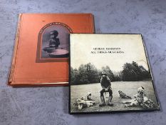 2 George Harrison LP box sets: "All Things Must Pass" (3 LP set with poster) and "The Concert For