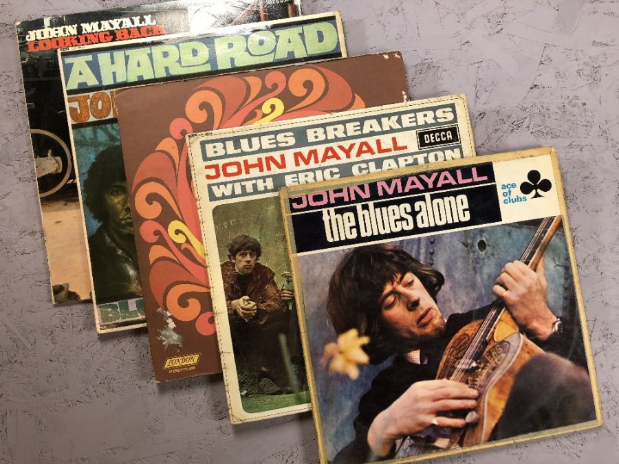 5 John Mayall LPs including "Blues Breakers" (UK mono orig LK 4804), "Looking Back" (UK mono orig LK