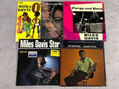 5 Miles Davis LPs including: "On The Corner", "Filles de Kilimanjaro" (UK CBS orig), "Porgy &