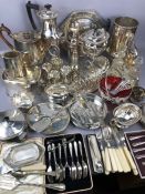 Quantity of Silver plated items to include a Lion handled Champagne/ wine bucket and lion handled