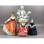 Collection of three Royal Doulton figurines to include 'Fair Lady' HN2835, 'Cherie' HN2341, 'Goody