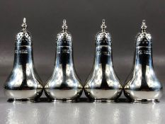 Set of four Hallmarked Silver Salt and pepper shakers Sheffield 1916 by maker Atkin Brothers each