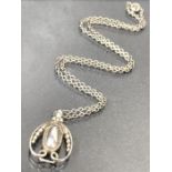 Georg Jensen Silver Pendant of a framed Acorn, signed Georg Jensen 1990 to reverse and hallmarked to