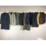 Collection of fine gentleman's vintage clothing to include jackets by Aquascutum of London,