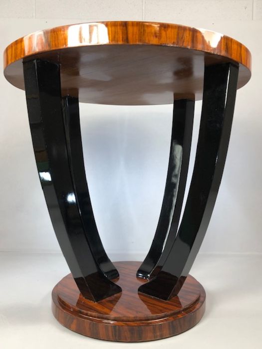 Art Deco style circular occasional table in highly polished finish, approx 60cm x 60cm - Bild 2 aus 4