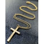 9ct Gold Cross (fully hallmarked, 3cm tall) on a 9ct Gold chain (aprrox 46cm long) total weight