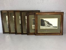 Collection of six large framed vintage black and white photos of Clovelly (two A/F), the largest