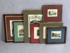 Good collection of framed engravings, to include 'Garrick's Villa at Hampton' by Tombleson, 'Hampton