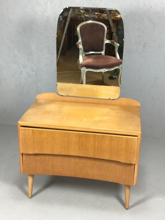 Mid Century dressing table with mirror and two drawers under