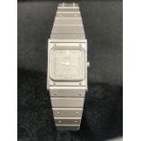 Ladies quartz wristwatch by Leroy, with Grey dial and integral strap, the case marked 8801 and