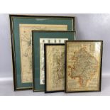 Collection of vintage and antique maps to include Warwick Shire Printed for T.Kitchin, Shropshire by