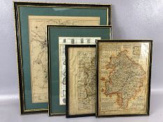 Collection of vintage and antique maps to include Warwick Shire Printed for T.Kitchin, Shropshire by