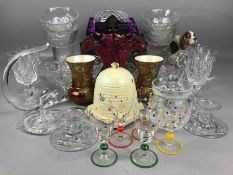 Large collection of glassware and ceramics to include: Edinburgh Crystal Rose bowl and fruit bowl,