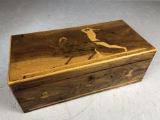 Victorian Sorrento cedarwood box with inlaid detailed Grecian panels, including Centaur,