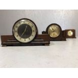 Three mantle clocks by Genalex (Art Deco), Thurlow Champness etc