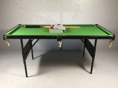Folding 6ft pool / snooker table with balls and cues