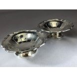 Pair of Hallmarked Silver pin dishes Birmingham 1933 by maker Adie Brothers Ltd diameter 10.5cm