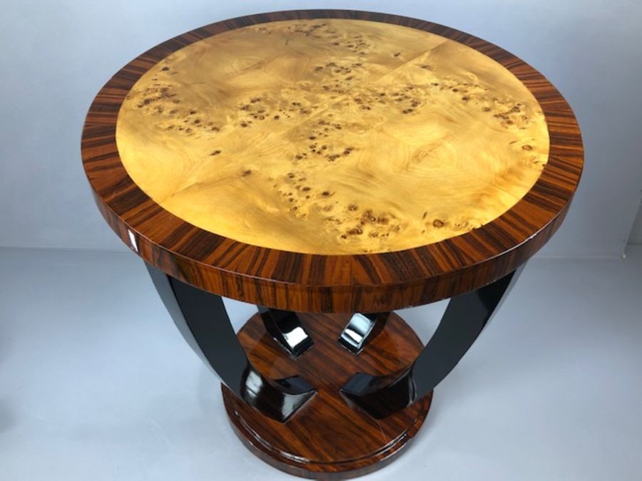 Art Deco style circular occasional table in highly polished finish, approx 60cm x 60cm - Bild 4 aus 4
