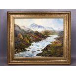 B HANSON, oil painting of a Scottish landscape, signed and dated 1995 lower left, approx 49cm x