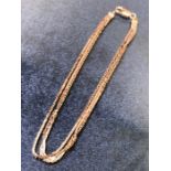 9ct Rose gold three strand Bracelet approx 23cm long and approx 5.1g