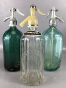 Collection of three vintage soda siphons, one by Schweppes