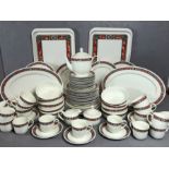 Large collection of Villeroy & Boch 'Rialto' design dinner and tea ware, to include 8 dinner plates,