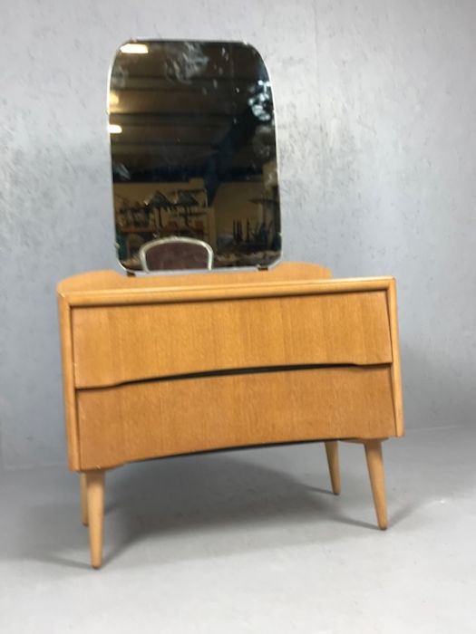 Mid Century dressing table with mirror and two drawers under - Image 4 of 5