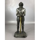 knight design table top cigarette lighter, approx 24cm in height